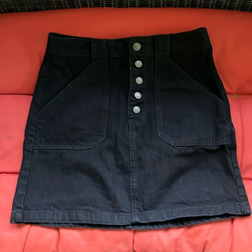 Hollister Denim Button Fly Skirt Ultra High Rise